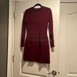 Maroon sweater dress